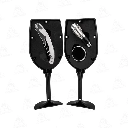 Set de Vino de 3 Piezas en Estuche con Forma de Copa